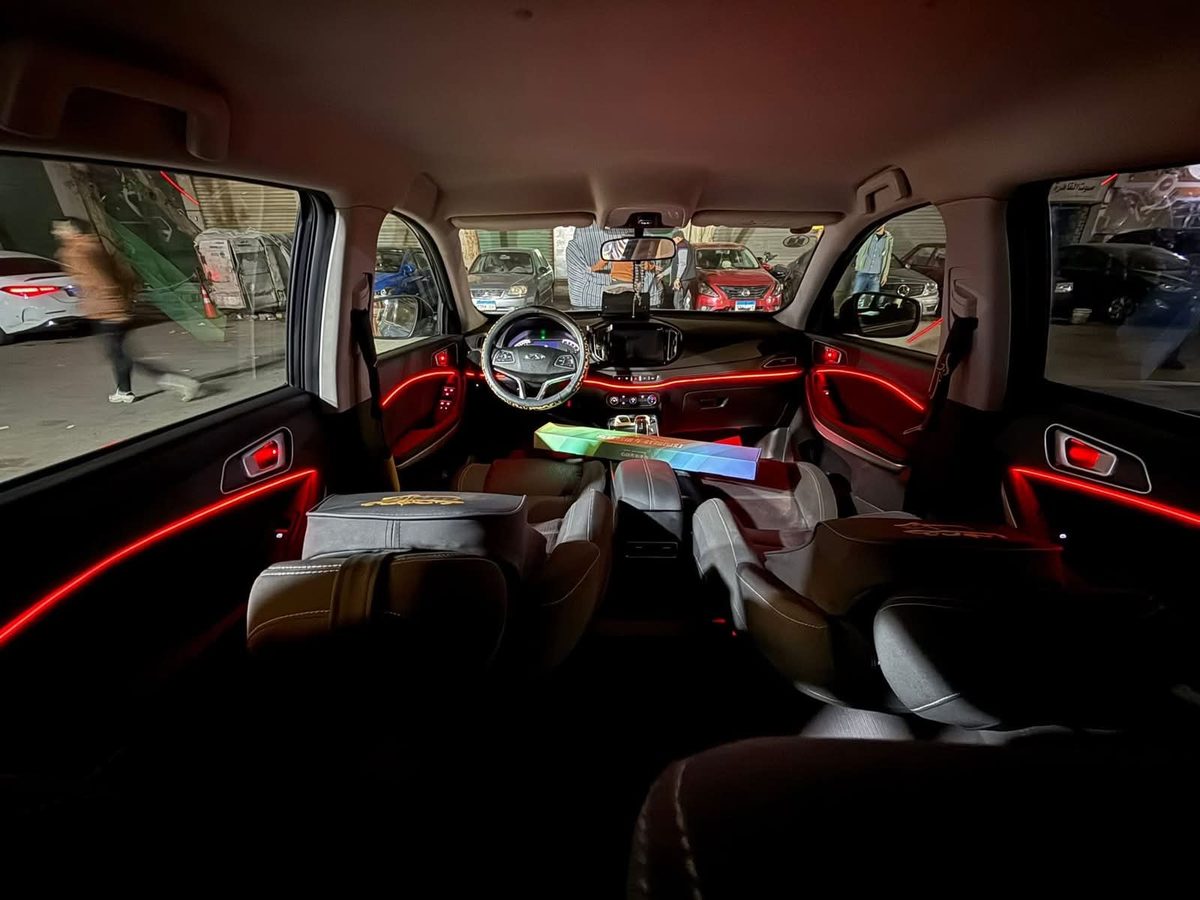 Crimson Red ambient lighting installation